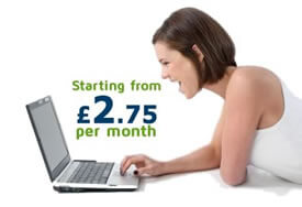 Web hosting UK plans starting from £2.75 per month